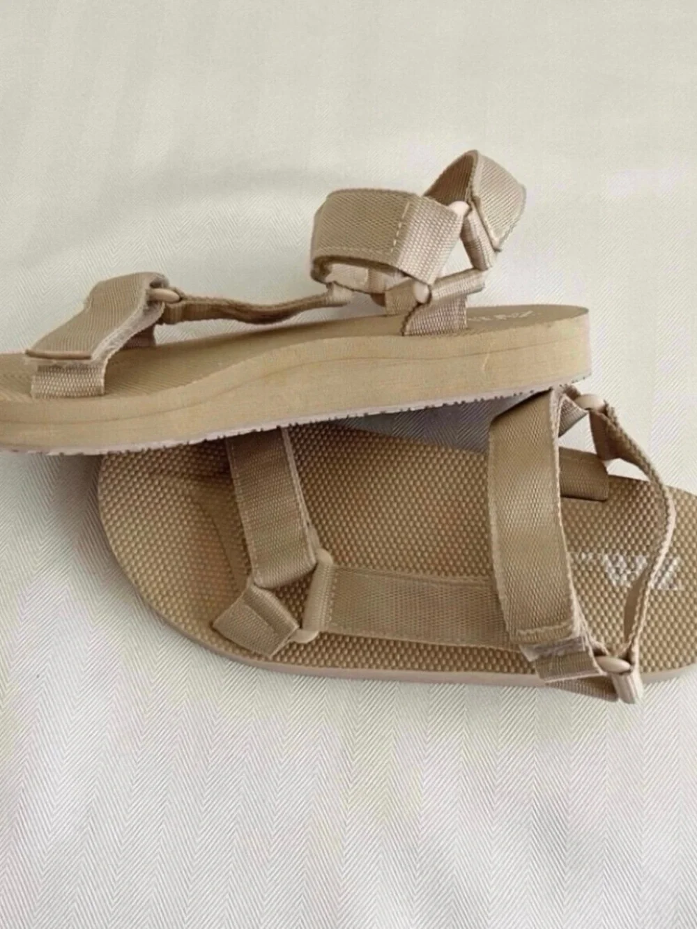 Zara Beige Adjustable Strap Sandals for Boys